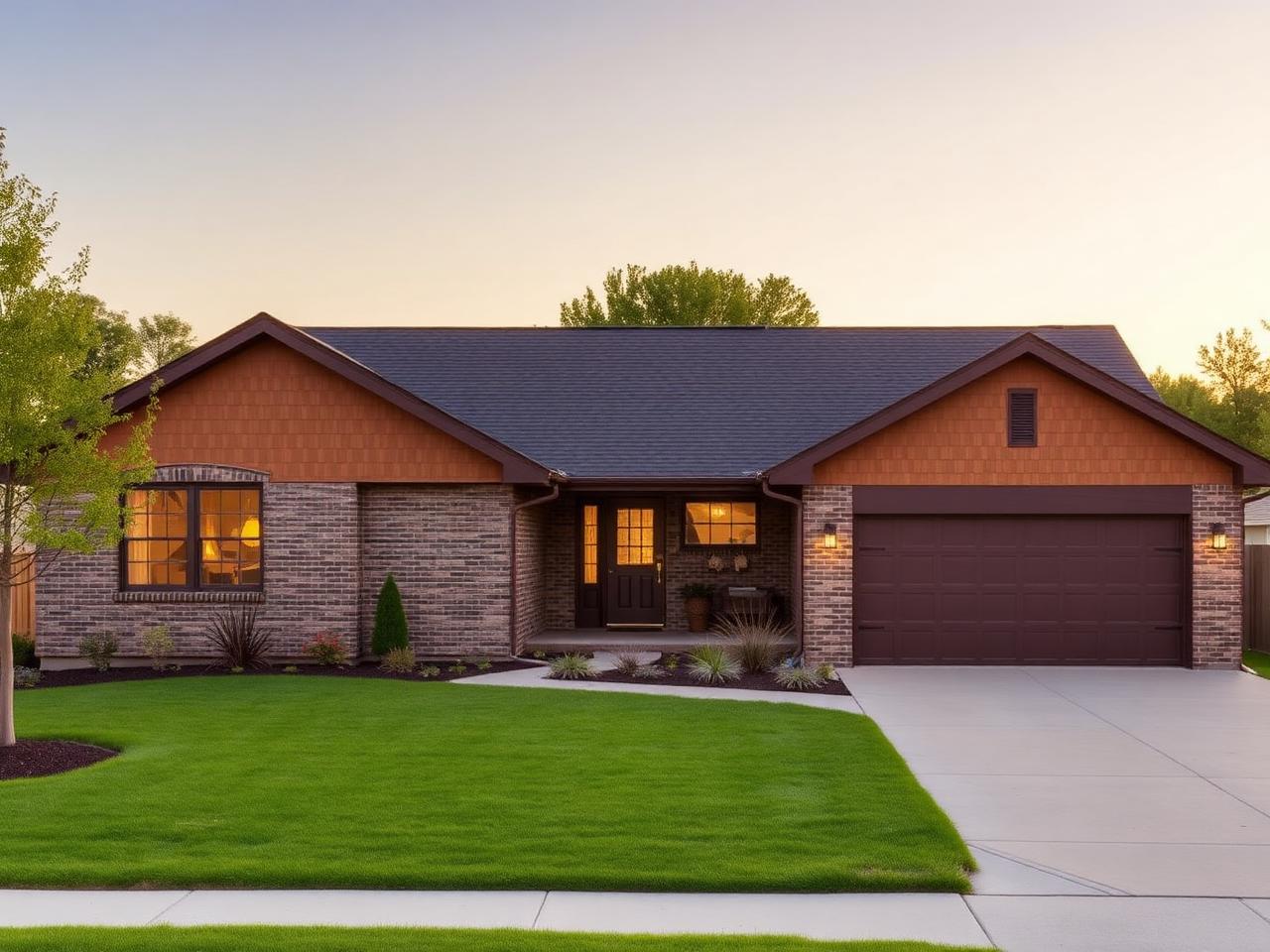 The Marlow Elevation A — Brick and shake exterior